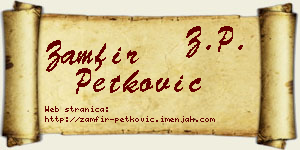 Zamfir Petković vizit kartica